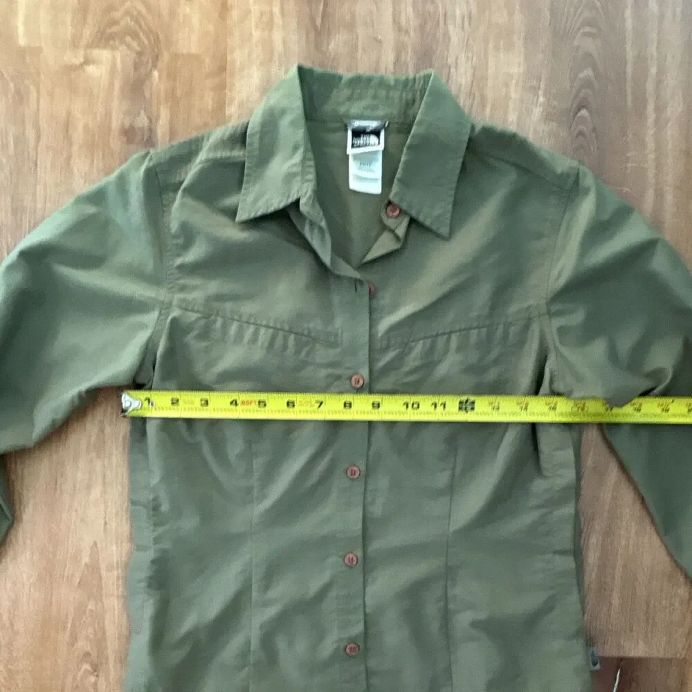 The North Face Women’s Green Breathable Button-Up Shirt Long Sleeve XS/TP - Picture 12 of 16